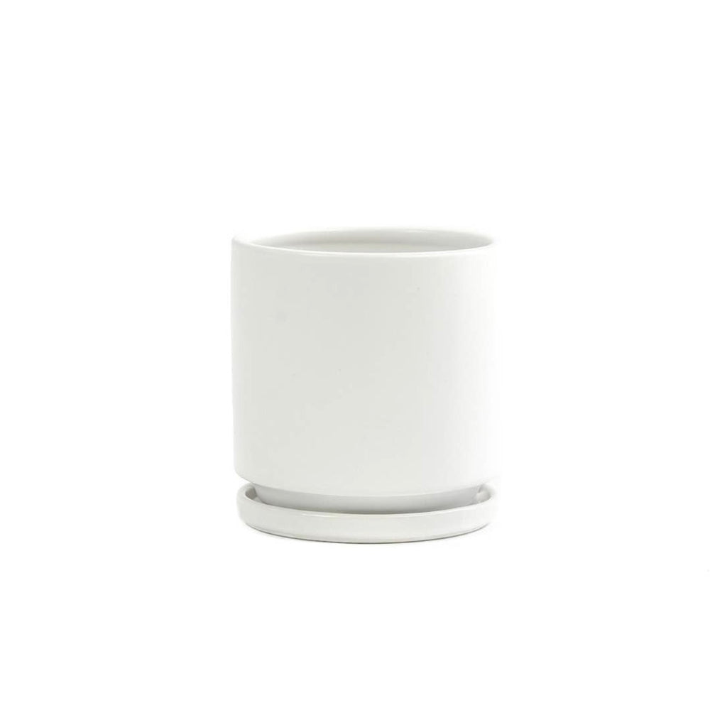 White Cylinder Pot
