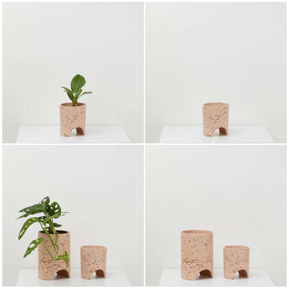 
                
                    Load image into Gallery viewer, Small Archie Planter - Salt Terrazzo
                
            