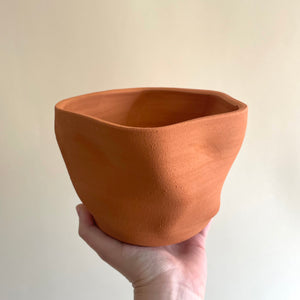 
                
                    Load image into Gallery viewer, Katie Troisi Pottery Raw Wobble Planter in Terra Cotta
                
            